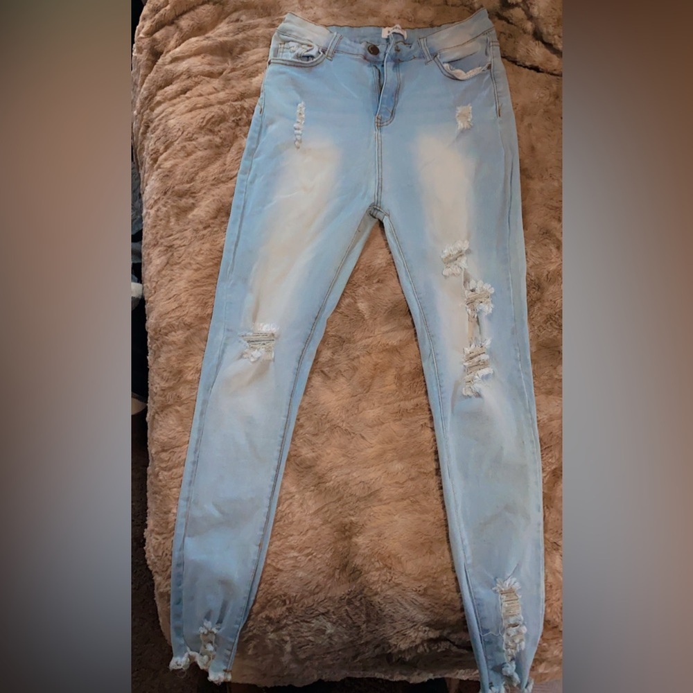 Light Blue Distressed Jeans